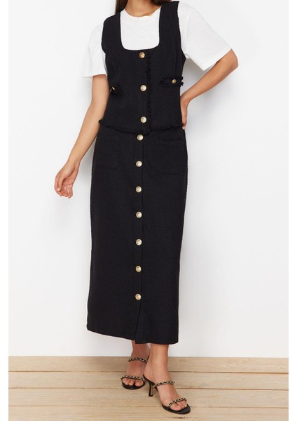 Tarz Kadın Modern Moda Normal Bel Boru Paça V Yaka Tüvit Yelek Etek Dokuma Alt Üst Takım indirimleri