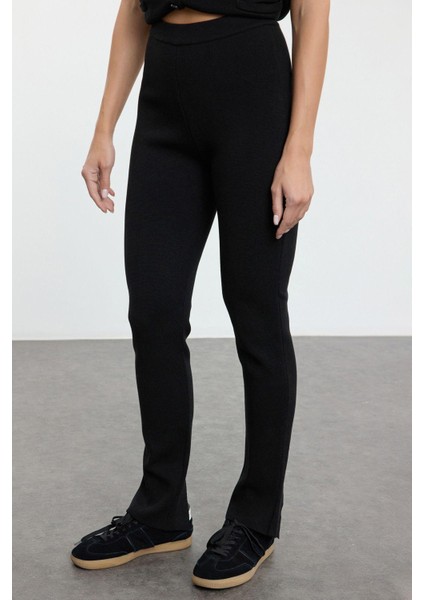 Tarz Kadın Modern Moda Normal Bel Boru Paça V Yaka Premium Iplik Özel Iplik Triko Alt-Üst Takım fırsatları