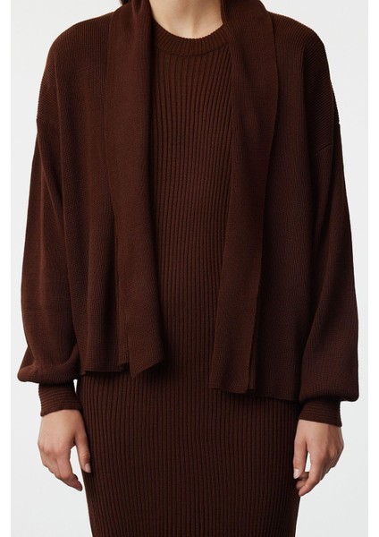 Tarz Kadın Modern Moda Normal Bel Boru Paça V Yaka Püskül Detaylı Triko Hırka Elbise Alt-Üst Takım fırsatları