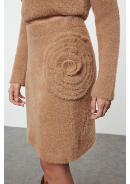 Tarz Kadın Modern Moda Normal Bel Boru Paça Dik Yaka Tüylü Yumuşak Dokulu Triko Alt-Üst Takım fırsatları