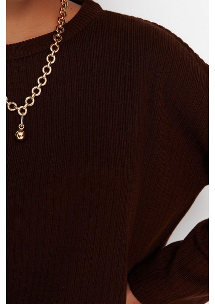 Tarz Kadın Modern Moda Normal Bel Boru Paça Bisiklet Yaka Basic Bisiklet Yaka Triko Alt-Üst Takım modelleri