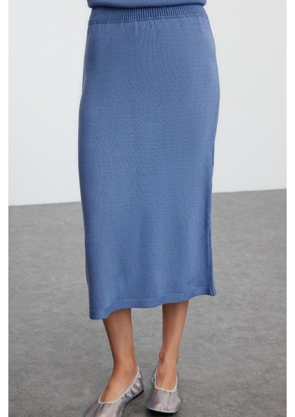 Tarz Kadın Modern Moda Normal Bel Boru Paça Devrik Yaka Geniş Kalıp Balıkçı Yaka Triko Alt-Üst Takım fırsatları