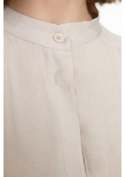 Tarz Kadın Yüksek Bel Geniş Paça Gömlek Yaka Yarım Gizli Patlı Omuz Detaylı Tunik-Pantolon Takım fırsatları