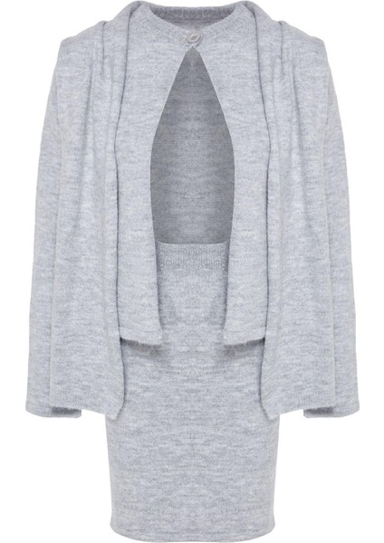 Tarz Kadın Modern Moda Normal Bel Boru Paça Bisiklet Yaka Yumuşak Dokulu Atkılı Triko Alt-Üst Takım indirimleri