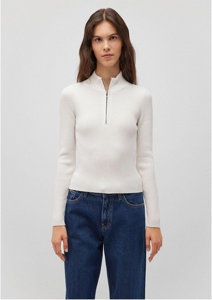 M1710519-70057 Kadın Yarım Fermuarlı Kazak modelleri