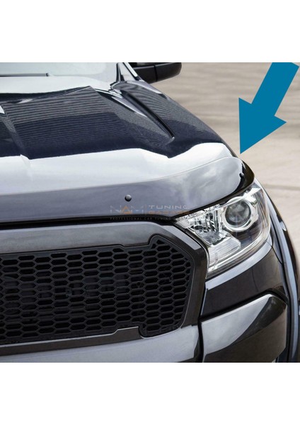 Ford Ranger Kaput Rüzgarlığı 2015 ve Üzeri Parlak Siyah