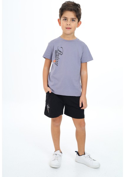 Erkek Çocuk Baskılı Şortlu Takım