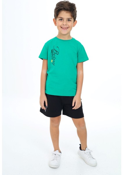Erkek Çocuk Baskılı Şortlu Takım