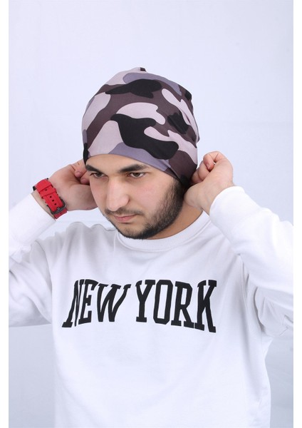 Kamuflaj Desenli Penye Unisex Bere - CPLPNKMR2