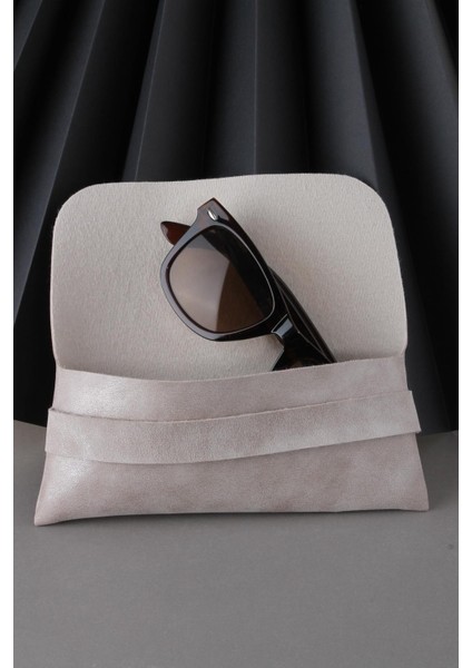 Özel Tasarım Suni Deri Gözlük Kılıfı Krem SUNDER24R01 fiyatları