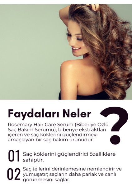 Biberiye Yaprağı Suyu ve Özü, Biotin, Kafein Ve Prokapil ile Zenginleştirilen Saç Bakım Serumu 100 ml indirimleri