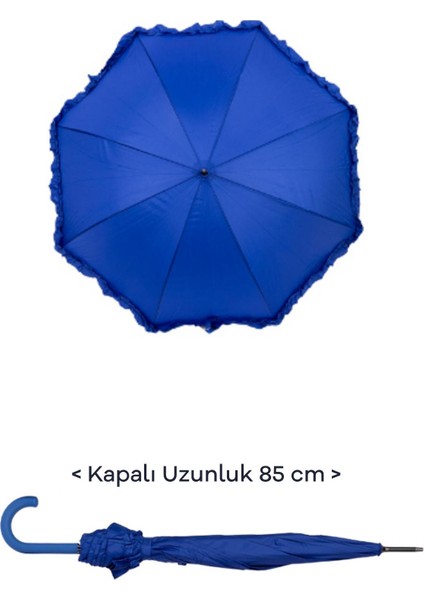 1. Sınıf Kalite Baston Tip Rüzgara Dayanıklı 8 Fiber Telli Kadın Şemsiye Mavi MARLUX10132A fiyatları