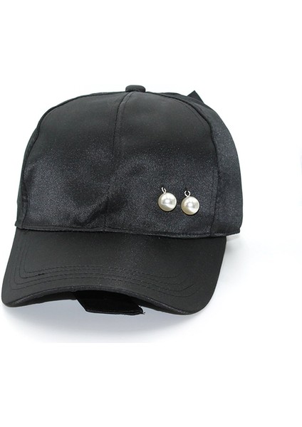 İki Taşlı Siyah Kadın Şapka - CAPSTBR001