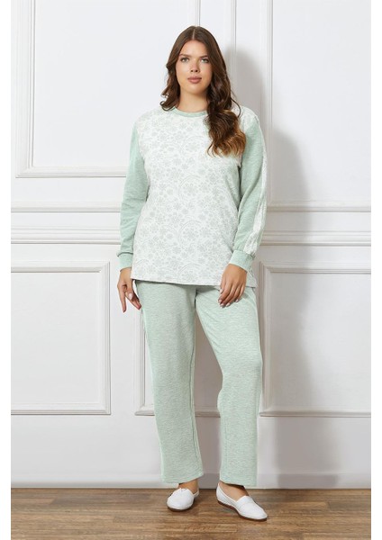 Battal Büyük Beden Uzun Kol Kışlık Pijama Takımı Dowry B09-124