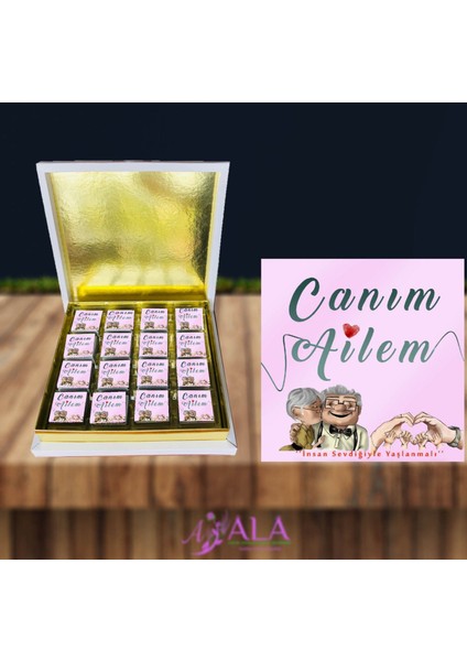 Canım Ailem Etiketli Çikolata Kutusu 32 Adet