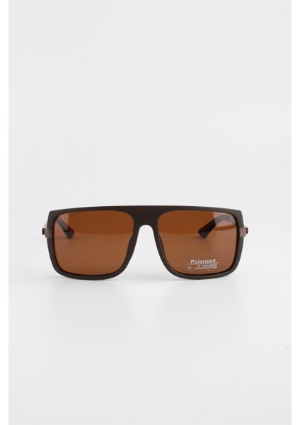 Kahverengi Mat Polarize Filtre Erkek Güneş Gözlüğü G24LV80042R03