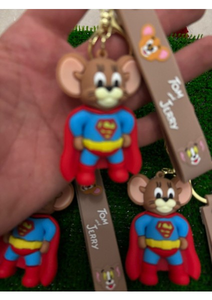 Lüx Büyük Boy Model Batman Modeli Tom Çizgi Film Karikatör Slikon Anahtarlık ve Çanta Aksesuarı