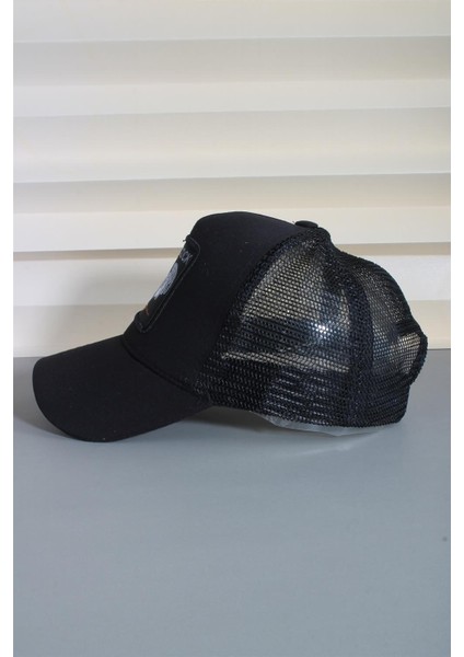 Siyah Spor Hayvan Figürlü Horoz Şapka Unisex Arkadan Ayarlanabilir Şapka 24SAPKAHRZ