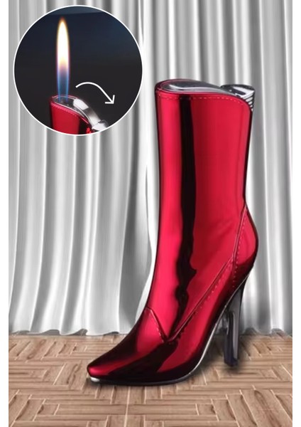 Çizme Görünümlü Gazlı Kırmızı Çakmak Özel Tasarım CAKSM046P