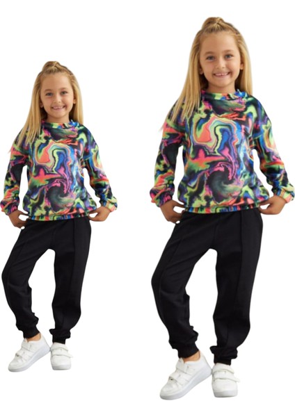 Cichild Batik Desenli Renkli Kadife Takım 4/8