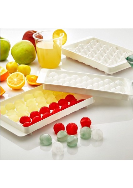 Best Smart Dizayn 4 Adet Plastlife 33’lü Kapaklı Buz Kalıbı Yuvarlak Buz Kalıbı