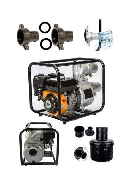 9800 Bakır Sargılı Yüksek Performans 9hp Yakıt Tasarruflu 2 Inc Benzinli Su Pompası Su Motoru