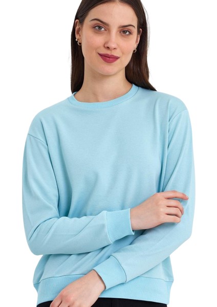 Kadın Penye Likralı Sıfır Yaka Fiha Sweat