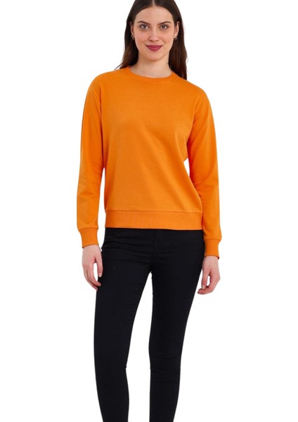 Kadın Penye Likralı Sıfır Yaka Fiha Sweat