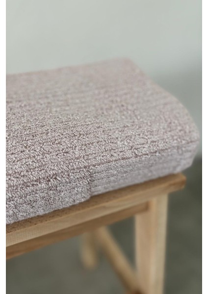 Püsküllü Bambu Banyo Havlusu - Lila Renk Ekstra Yumuşak Havlu - 70X140 cm - Kabartma Bordürlü