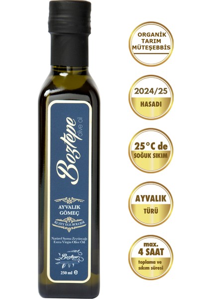 2024/25 250 ML Natürel Sızma Zeytinyağı Soğuk Sıkım Filtresiz