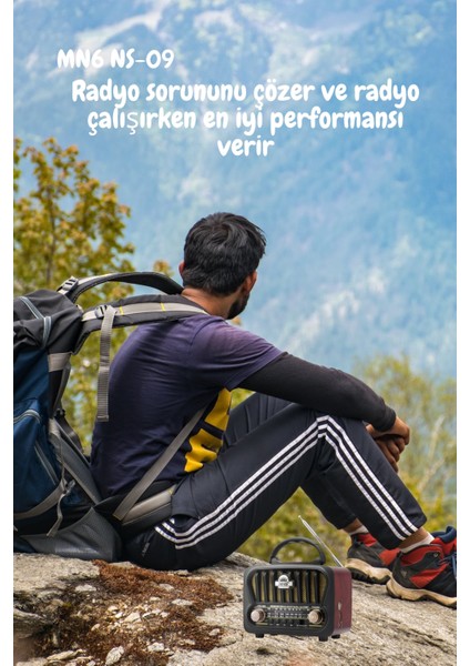 S-09 Nostaljik Mini Radyo,tws Destekli.radyo Müzik Kutusu-Radyo Müzik ÇALAR.18650 Li Pil