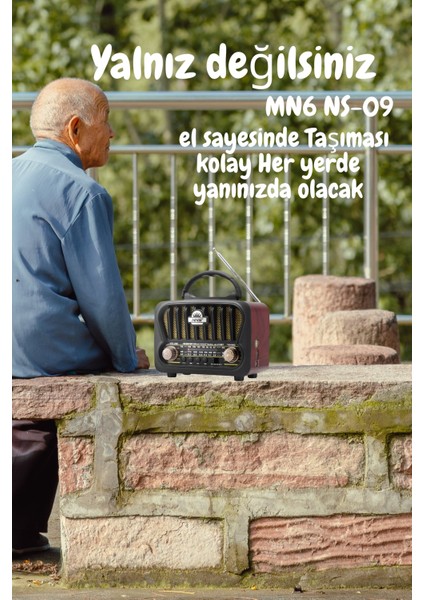 S-09 Nostaljik Mini Radyo,tws Destekli.radyo Müzik Kutusu-Radyo Müzik ÇALAR.18650 Li Pil