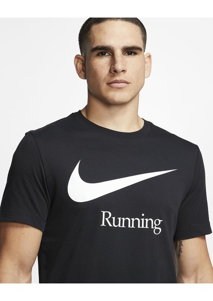 Running Dri Fit Mens T-Shirts Erkek Koşu Tişört Siyah modelleri