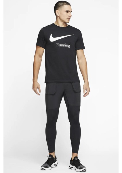 Running Dri Fit Mens T-Shirts Erkek Koşu Tişört Siyah fırsatları