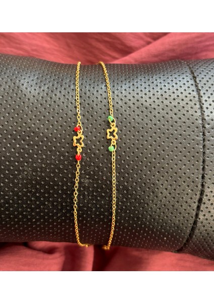 Minimal Altın Kaplama Kelebek Çelik Bileklik Ikili Set Arkadaşlık Bileklik