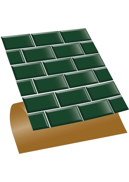 Kendinden Yapışkanlı Zümrüt Metro Desenli Pvc Karo 30X30 cm (11 Adet) 1m2