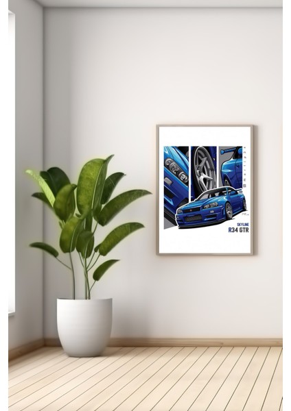 A3 Nıssan R34 Gtr Baskılı Poster fiyatları