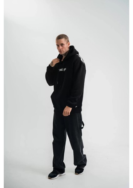 Kapşonlu Double Oversize Dijital Patchli Sweatshirt - Siyah fiyatları