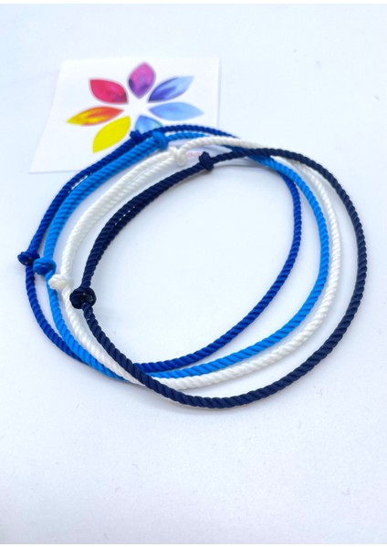 4'lü Minimal Burgulu Erkek Ip Bileklik Seti