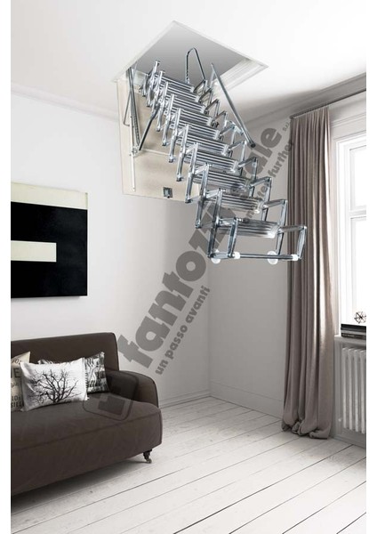 Fantozzi Acisvazia Italya Menşei 70X120 Galveniz Kaplı Makaslı Metal Çatı Merdiveni H:320CM fiyatları
