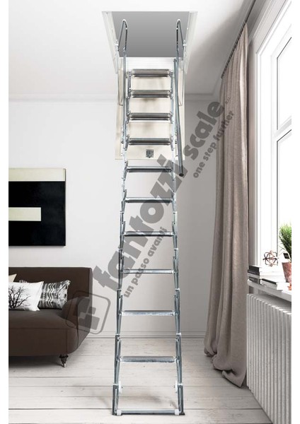Fantozzi Acisvazia Italya Menşei 70X120 Galveniz Kaplı Makaslı Metal Çatı Merdiveni H:320CM modelleri