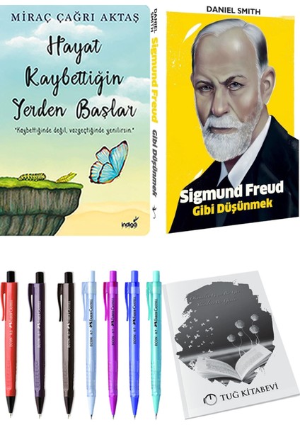 Hayat Kaybettiğin Yerden Başlar Miraç Çağrı Aktaş ve Sigmund Freud Gibi Düşünmek 2li Set + Hediyeli