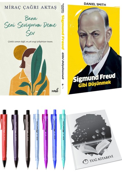 Bana Seni Seviyorum Deme Sev Miraç Çağrı Aktaş ve Sigmund Freud Gibi Düşünmek 2li Set + Hediyeli