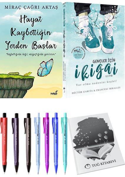 Hayat Kaybettiğin Yerden Başlar Miraç Çağrı Aktaş ve Gençler İçin Ikıgaı 2li Set + Hediyeli