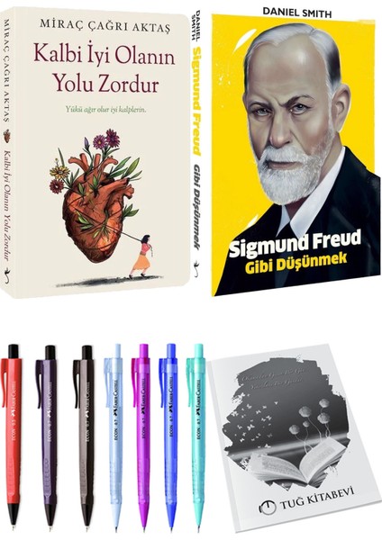 Kalbi İyi Olanın Yolu Zordur Miraç Çağrı Aktaş ve Sigmund Freud Gibi Düşünmek 2li Set + Hediyeli