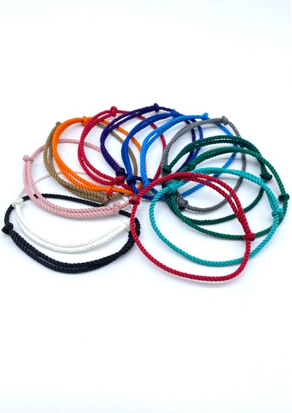 14'lü Minimal Kadın Erkek Burgulu Ip Bileklik Seti