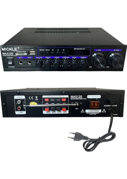 Starkpro Mickle MA5120 Stereo 2X50W Mp3 Player, Usb, Bluetoothlu Mikser Amplifikatör