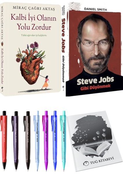 Kalbi İyi Olanın Yolu Zordur Miraç Çağrı Aktaş ve Steve Jobs Gibi Düşünmek 2li Set + Hediyeli