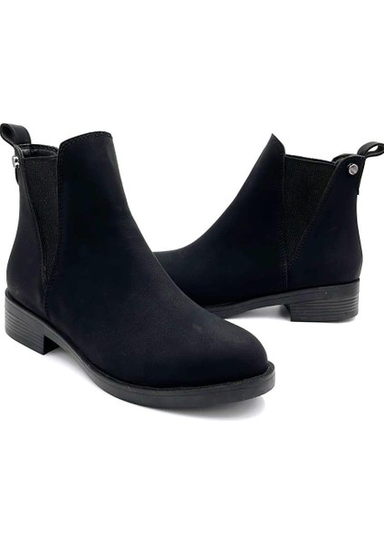 (Oc Shoes) Print Termo Kaymaz Taban Lastikli Günlük Kadın Bot Siyah