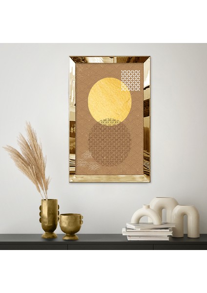 Gold Aynalı Pleksi Çerçeveli Soyut Tarzda Güneş'in Gölgesi Tablosu fiyatları